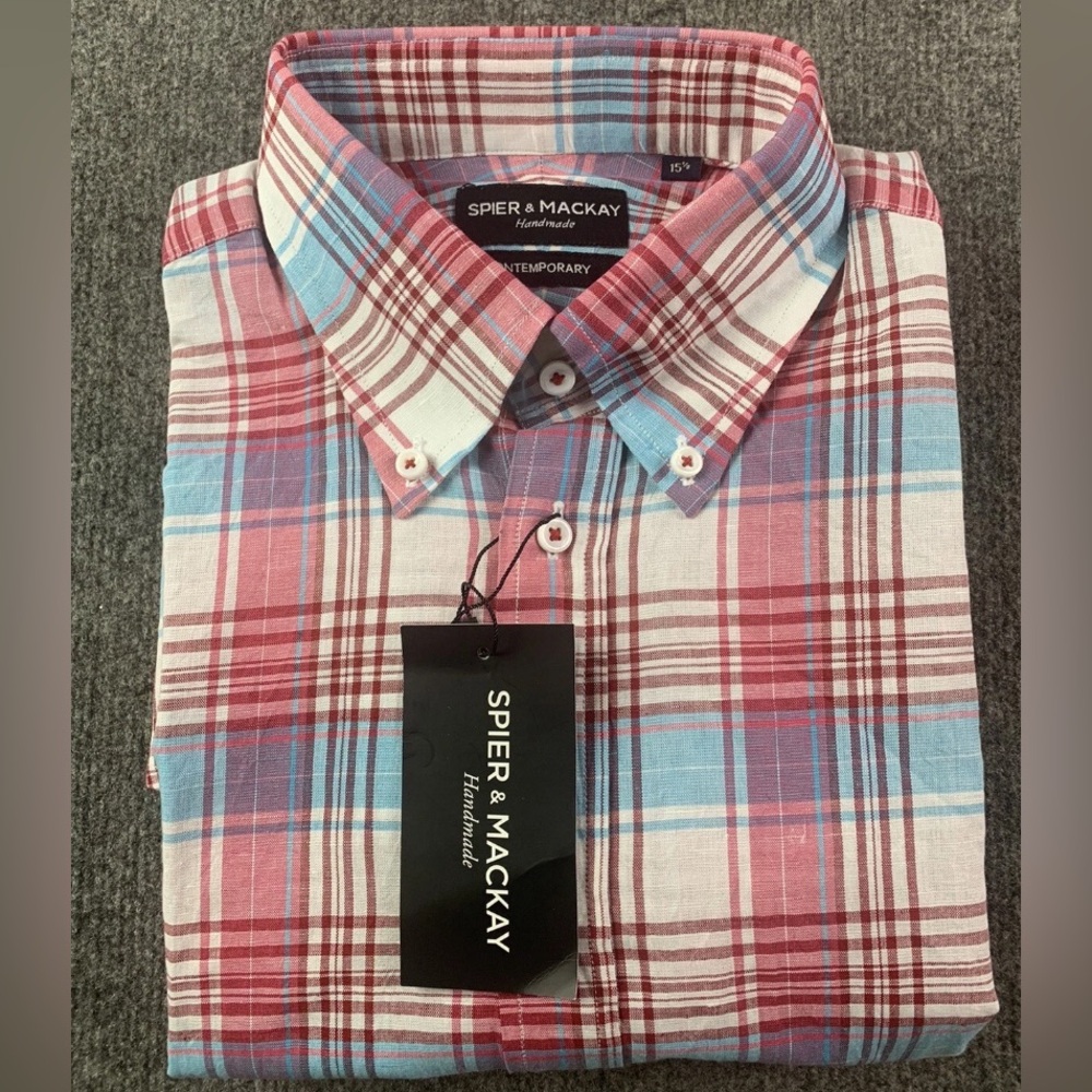 Spier & Mackay Contemporary Men 100% Cotton L/S Button Down Shirt Size 15.5